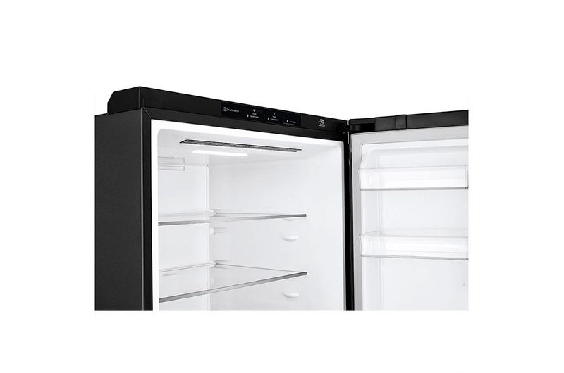 Nevera LG Bottom Freezer, 420lts, Tecnología NatureFRESH, Acabado Matte  Black Steel