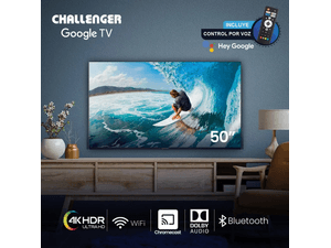 Televisor Challenger 50" LED 4K HDR Google TV - UHD 50TG82 BT GOOGLE TV T2